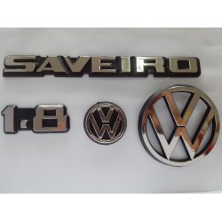 Kit Emblemas Saveiro 1.8 até 1990 Cromado 