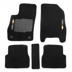 Tapete Carpete Onix Preto Bordado jogo 4 pç Tapete Carpete Onix Preto Bordado jogo 4 pç