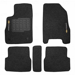 Tapete Carpete Prisma 2007 a 2012 Preto Bordado jogo 4 pç